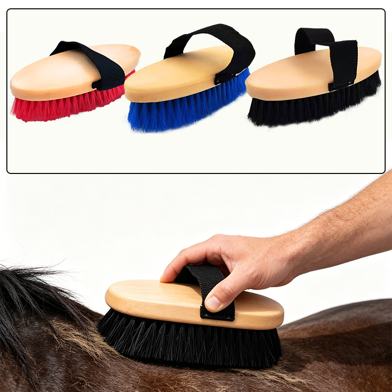 Grooming Kit Horse - Sikat Perawatan Kuda Elips dengan Tali