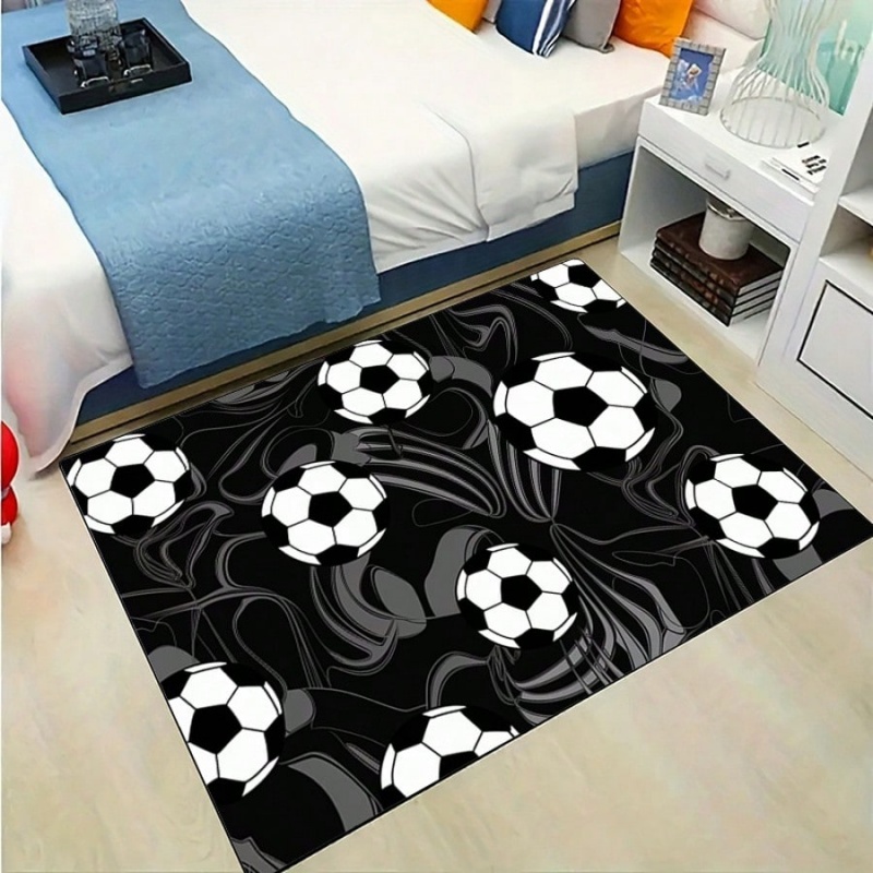Outdoor Sport Area - Karpet Lantai Motif Sepak Bola Hitam