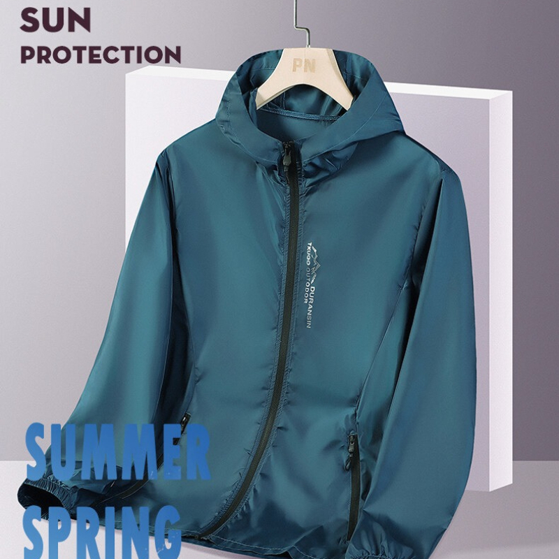 Outdoor Sport Jacket Men - UPF50+ Jaket Tipis Pelindung Matahari Cepat