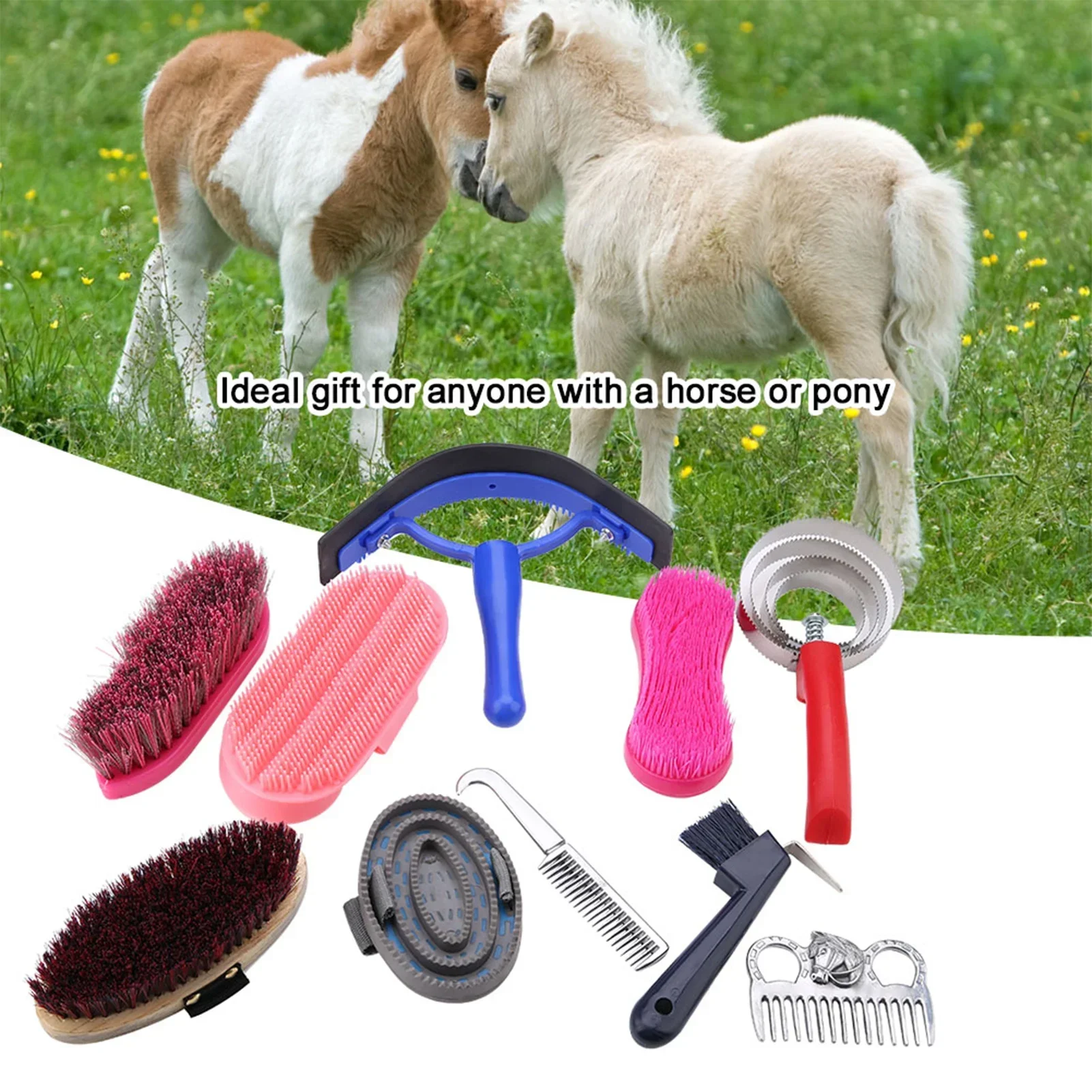 10Pcs Peralatan Perawatan Kuda - Grooming Kit Horse ulasan dan harga